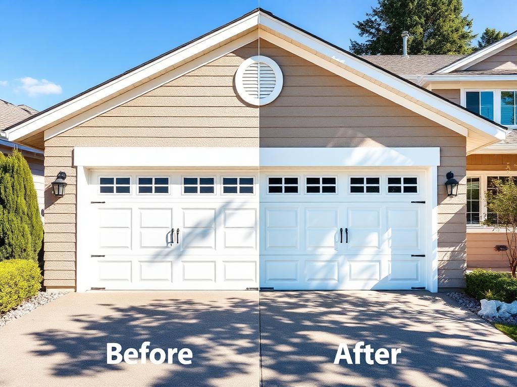Beautiful new garage door on upscale home showing increased curb appeal